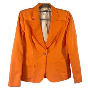 J Crew Women's Orange Cotton 2 Button Blazer Size 8